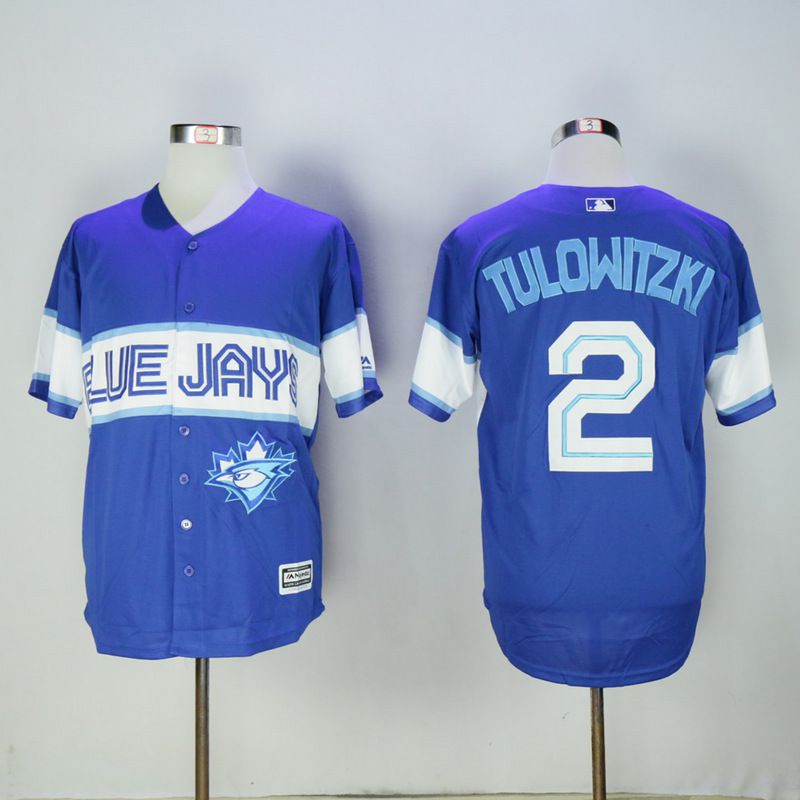 Men Toronto Blue Jays 2 Tulowitzki Blue Game MLB Jerseys